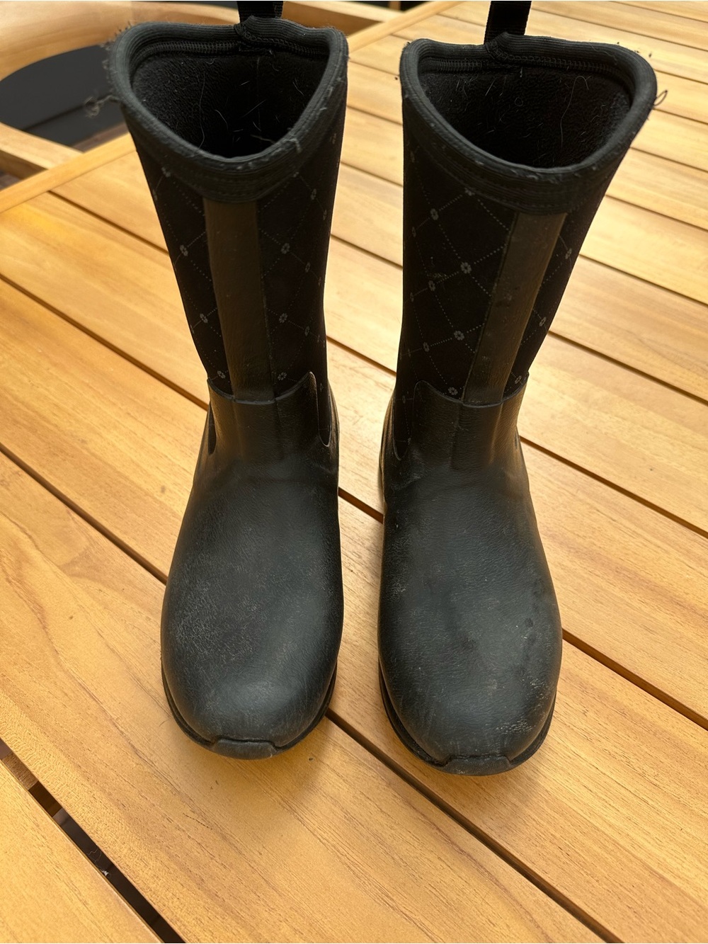 Women's Black Waterproof Winter Rain Boots - Pull-On Design